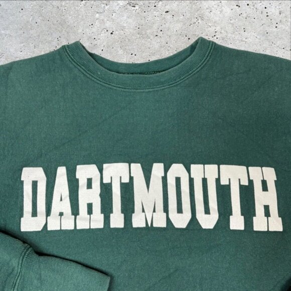 Vintage 90s Dartmouth College green reverse weave collegiate crewneck sweatshirt - Picture 6 of 8